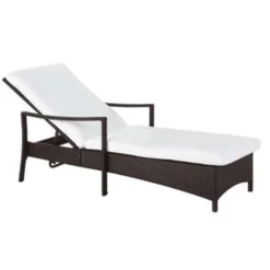 Beliani Tuinligstoel VASTO - Bruin Pe Rotan 6 Beliani Tuinligstoel VASTO - Bruin Pe Rotan -BBQ En Tuin Verkoop 1000000616 0102