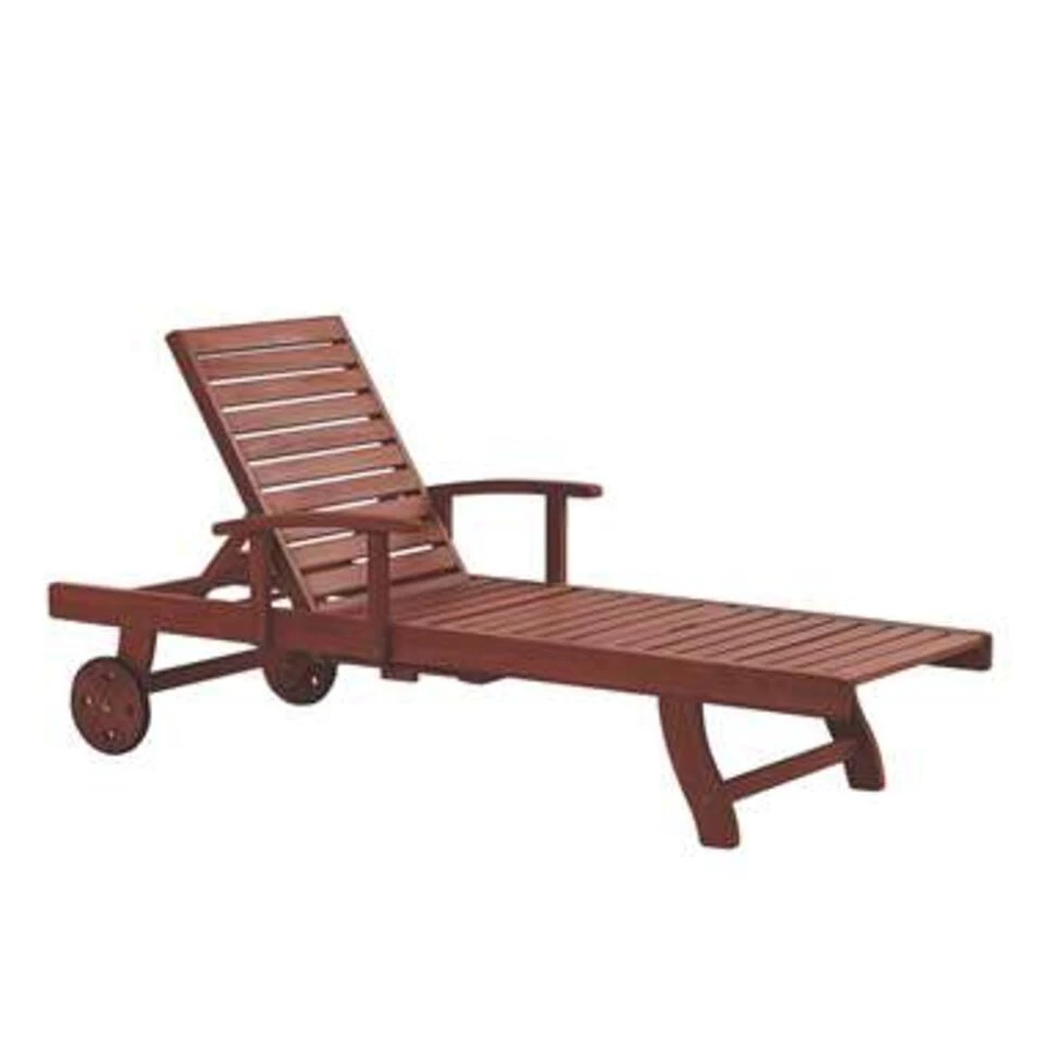 Beliani Tuinligstoel TOSCANA - Donkere Houtkleur Acaciahout 1 Beliani Tuinligstoel TOSCANA - Donkere Houtkleur Acaciahout