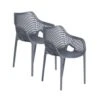 Garden Impressions Air XL Kunststof Tuinstoel Donker Grijs - 2 Stuks