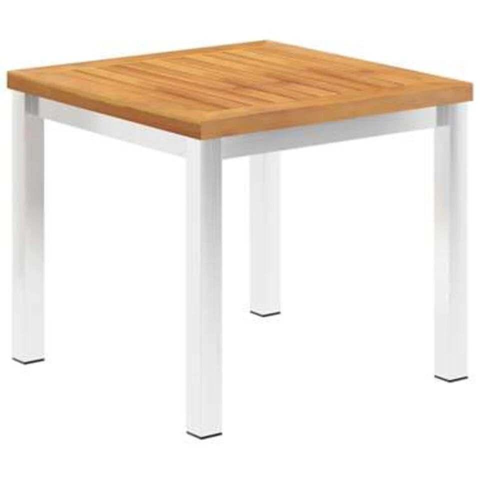 VidaXL Tuinbijzettafel 45x45x38 Cm Massief Acaciahout Roestvrij Staal 1 VidaXL Tuinbijzettafel 45x45x38 Cm Massief Acaciahout Roestvrij Staal