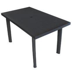 VidaXL Tuintafel 126x76x72 Cm Kunststof Antraciet