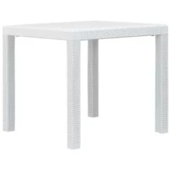 VidaXL Tuintafel 79x79x72 Cm Rattan-look Kunststof Wit