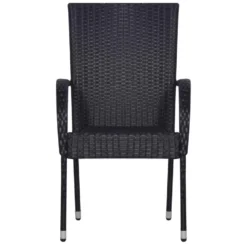 VidaXL Tuinstoelen Stapelbaar 2 St Poly Rattan Zwart -BBQ En Tuin Verkoop 1000006317 0102