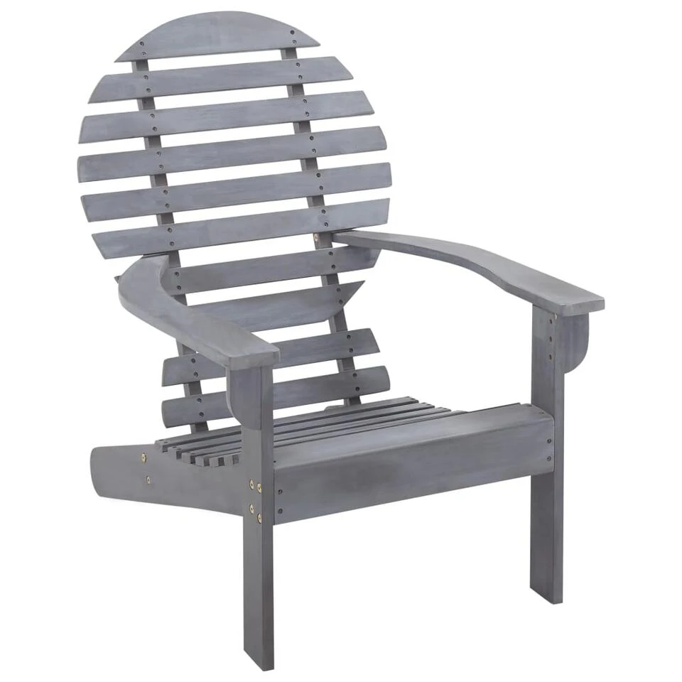VidaXL Stoel Adirondack Massief Acaciahout Grijs 1 VidaXL Stoel Adirondack Massief Acaciahout Grijs