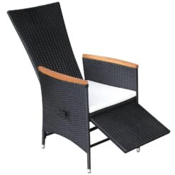 VidaXL Tuinstoelen 2 St Verstelbaar Met Kussens Poly Rattan Zwart -BBQ En Tuin Verkoop 1000006363 0103
