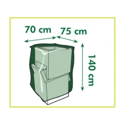 Merkloos Beschermhoes Voor Stapelstoelen - Grijs - 140 X 70 Cm -BBQ En Tuin Verkoop 1000012376 0102