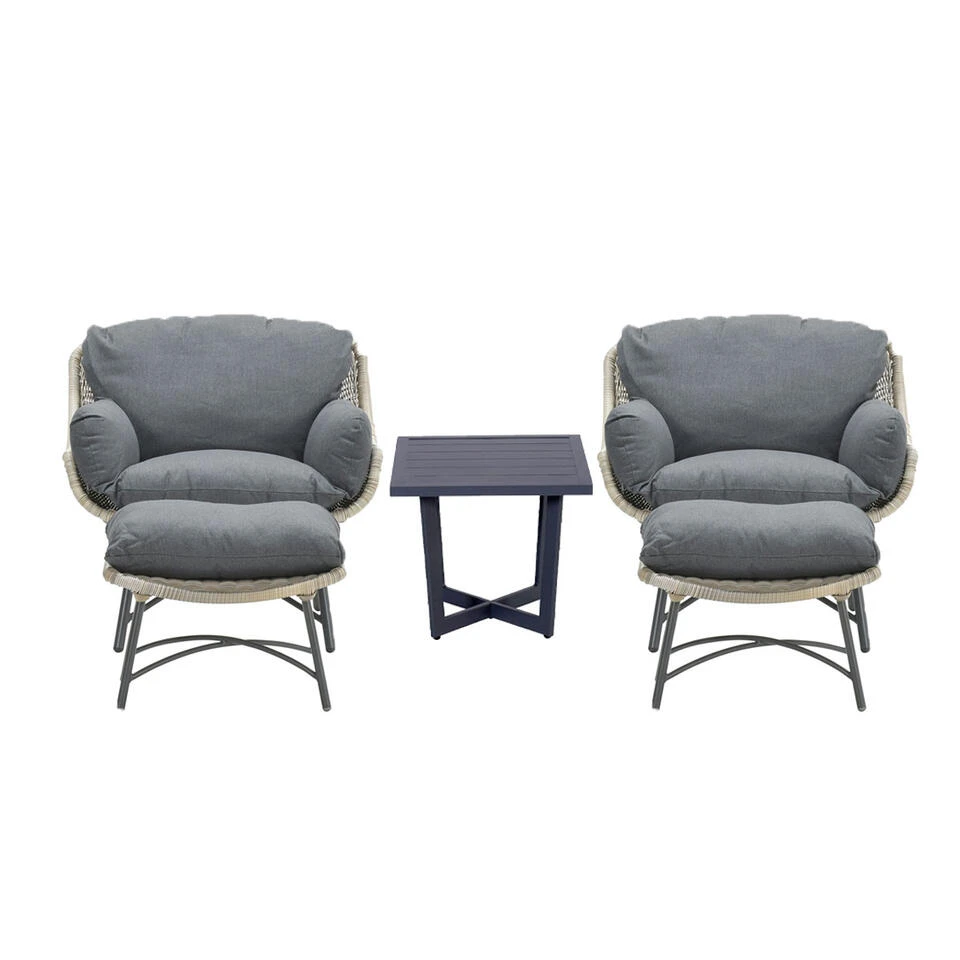 Garden Impressions Selene Loungestoelen Met Bijzettafel - Donker Grijs 2 Garden Impressions Selene Loungestoelen Met Bijzettafel - Donker Grijs - Image 2