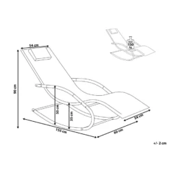 Beliani Tuinligstoel CARANO II - Beige Staal, Textiel -BBQ En Tuin Verkoop 1000017797 0102