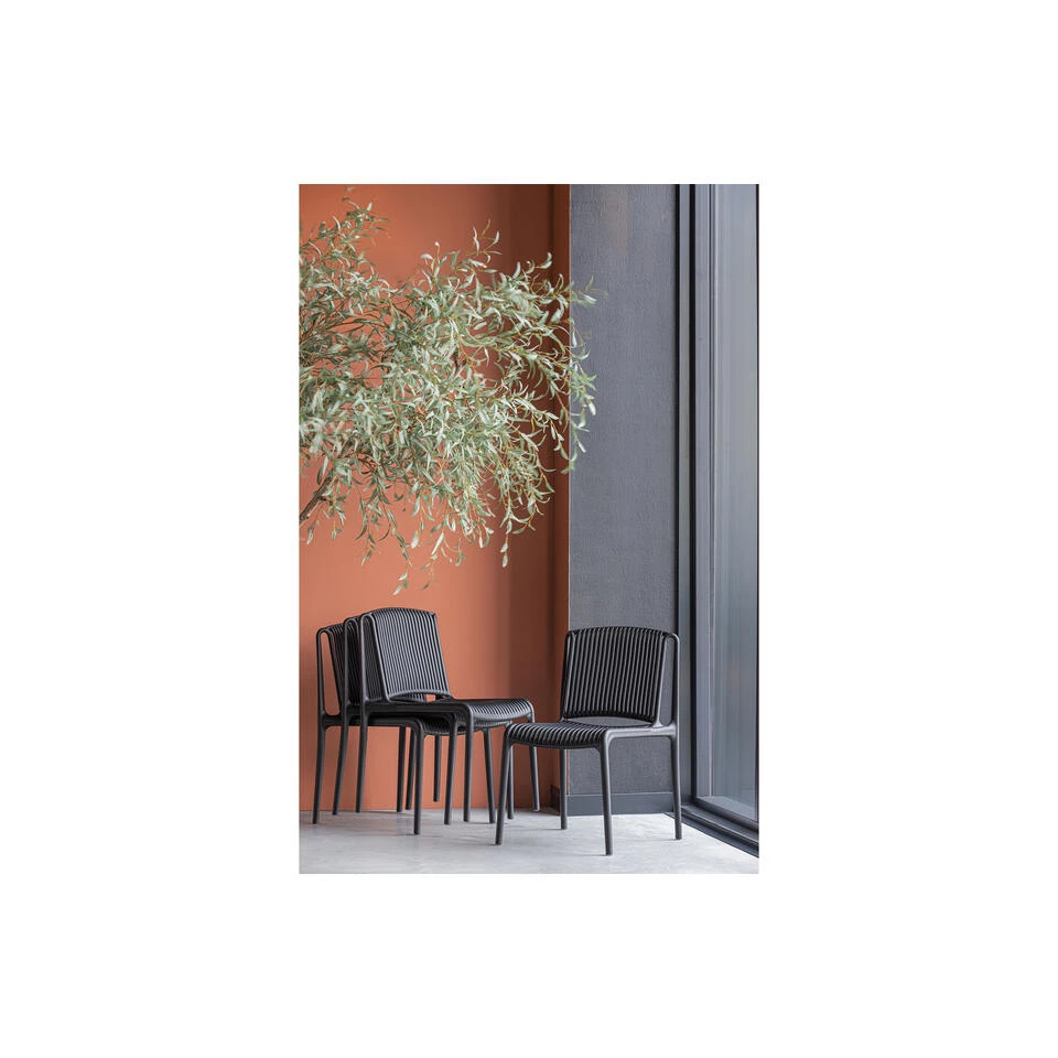 WOOOD Tuinstoel Billie - Kunststof - Zwart - Set Van 4 3 WOOOD Tuinstoel Billie - Kunststof - Zwart - Set Van 4 - Image 3