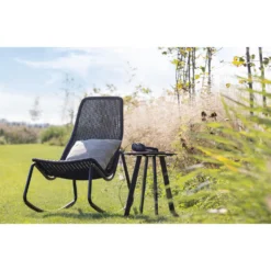 WOOOD Schommelstoel Buiten Tom - Rattan - Zwart - 97x51x95 7 WOOOD Schommelstoel Buiten Tom - Rattan - Zwart - 97x51x95 -BBQ En Tuin Verkoop 1000033983 0103