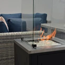 Garden Impressions Cozy Living Gas Vuurtafel Lagos 51x51xH72 Donker Grijs -BBQ En Tuin Verkoop 1000034063 0103