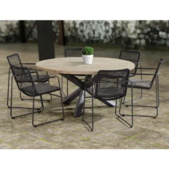 4 Seasons Outdoor Louvre Tuintafel Ø160 Cm - Aluminium Poten -BBQ En Tuin Verkoop 1000035677 0103