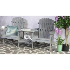 SenS-Line Adirondack Dubbele Tuinstoel - Hout - Grijs -BBQ En Tuin Verkoop 1000038286 0103