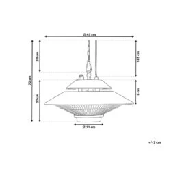 Beliani Terrasverwarmer MERAPI - Zwart Aluminium -BBQ En Tuin Verkoop 1000038606 0102