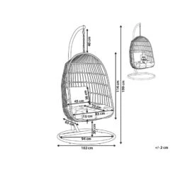 Beliani Hangstoel ALLERA - Wit Polyester -BBQ En Tuin Verkoop 1000042134 0102