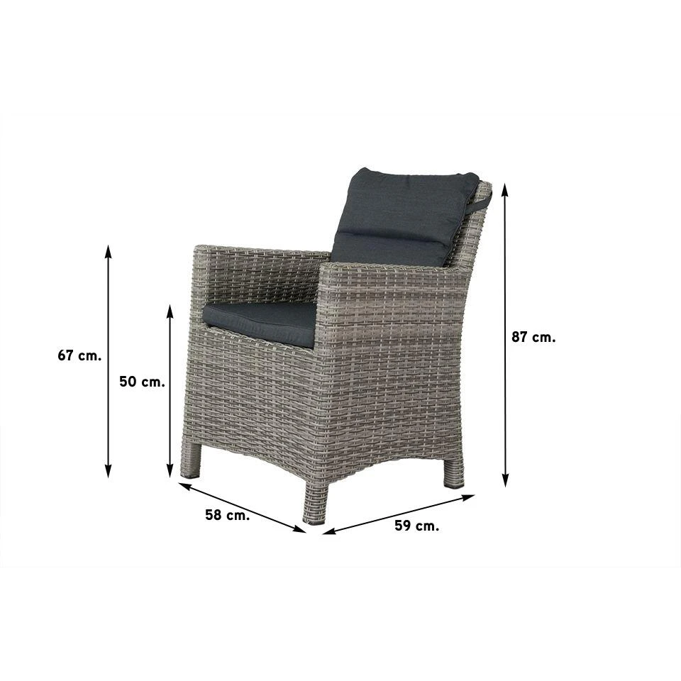 VDG Olivia Wicker Tuinstoel - Paloma Grijs 2 VDG Olivia Wicker Tuinstoel - Paloma Grijs - Image 2