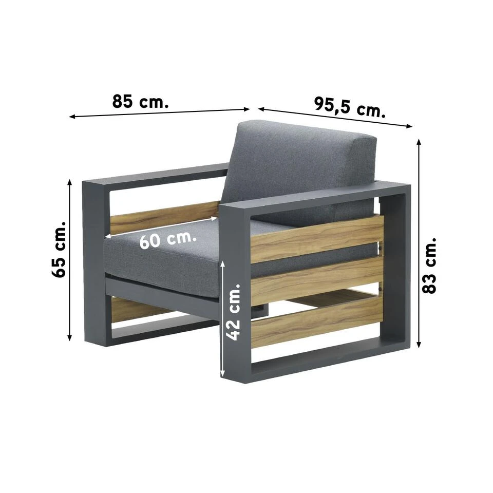 Garden Impressions Solo Lounge Fauteuil - Carbon Black/Mystic Grey 2 Garden Impressions Solo Lounge Fauteuil - Carbon Black/Mystic Grey - Image 2