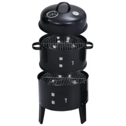 VidaXL Houtskoolroker Barbecue-grill 3-in-1 40x80 Cm