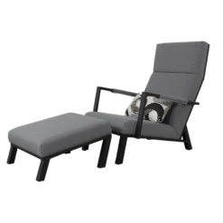 VDG Costa Relaxstoel + Hocker - Sunbrella - Light Grey