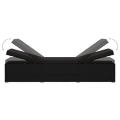 VidaXL 3-delige Ligbeddenset Met Theetafel Poly Rattan Zwart -BBQ En Tuin Verkoop 1000056383 0105