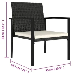 VidaXL Tuinstoelen 2 St Poly Rattan Zwart -BBQ En Tuin Verkoop 1000056530 0104