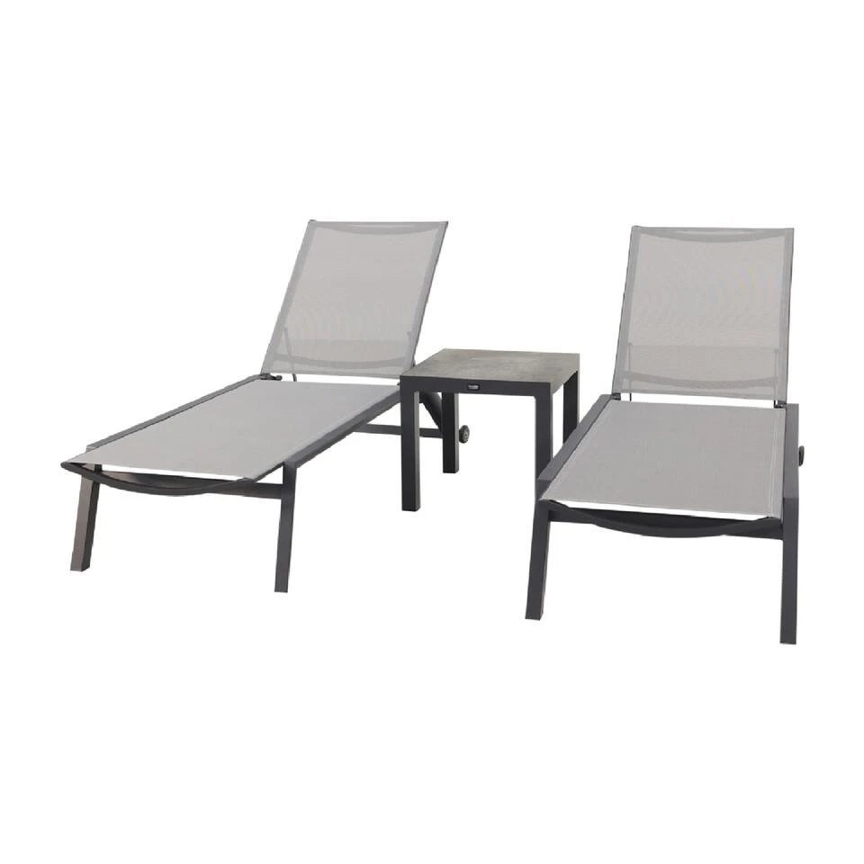 VDG Cairns Ligbedden + Bijzettafel Atlanta - Antraciet 1 VDG Cairns Ligbedden + Bijzettafel Atlanta - Antraciet