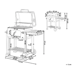 Beliani Houtskoolgrill PAVLOF - Grijs Staal 6 Beliani Houtskoolgrill PAVLOF - Grijs Staal -BBQ En Tuin Verkoop 1000059683 0102
