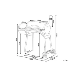 Beliani Houtskoolgrill KATLA - Zwart Staal, Polypropyleen -BBQ En Tuin Verkoop 1000059685 0102