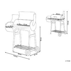 Beliani Houtskoolgrill SATAH - Zwart Staal -BBQ En Tuin Verkoop 1000059686 0102