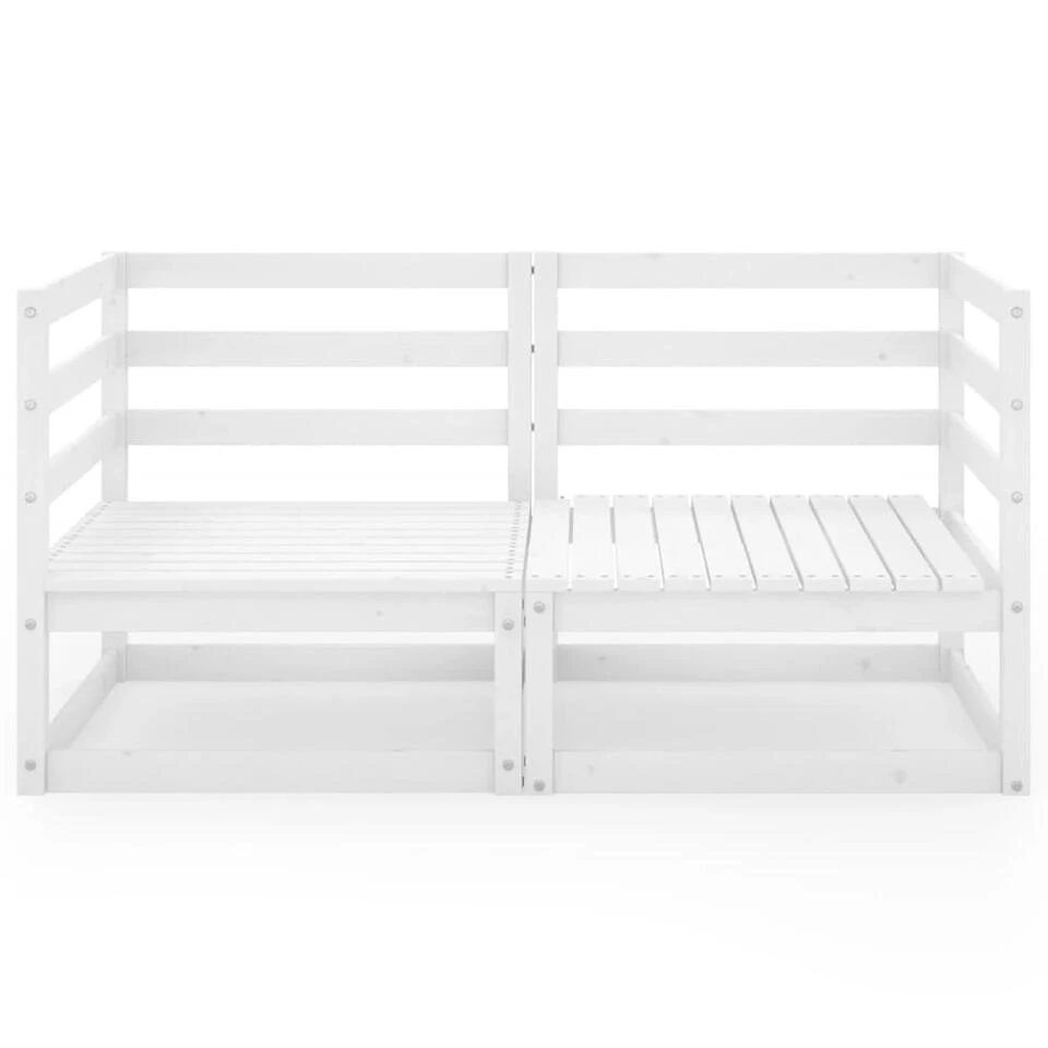 VidaXL Tuinbank 2-zits Massief Grenenhout Wit 3 VidaXL Tuinbank 2-zits Massief Grenenhout Wit - Image 3