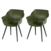 Hartman Sophie Studio Dining Armstoel - Moss Green - Set Van 2