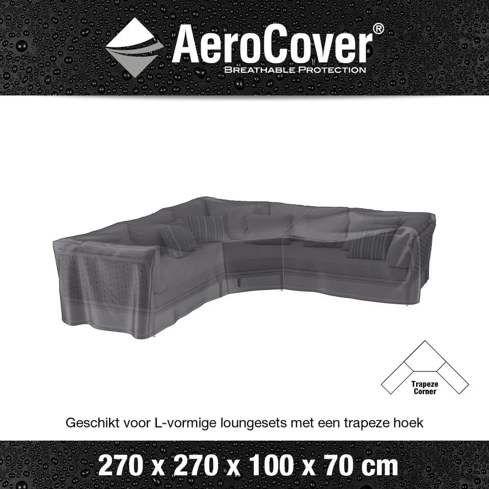 Aerocover Loungesethoes 270x270 Cm - L-vorm Trapeze 2 Aerocover Loungesethoes 270x270 Cm - L-vorm Trapeze - Image 2