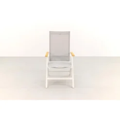 Hartman Napoli Verstelbare Tuinstoel - Teak Armleuning - Wit -BBQ En Tuin Verkoop 1000074462 0102