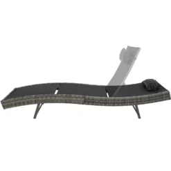 Tectake - Ligbed Delphine-Wicker- Donkergrijs -BBQ En Tuin Verkoop 1000077817 0102