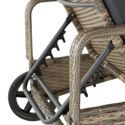 Tectake - Wicker Ligbed Cassis Zonnebed Ligstoel – Natuur -BBQ En Tuin Verkoop 1000077818 0103
