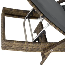 Tectake - Ligbed Océane - Wicker - 5-standen Rugleuning - Natuurkleur -BBQ En Tuin Verkoop 1000077834 0103