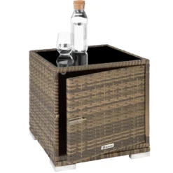 Tectake - 2 Aluminium Ligbedden Incl. Tafel-incl.beschermhoes -natuur -BBQ En Tuin Verkoop 1000077837 0102