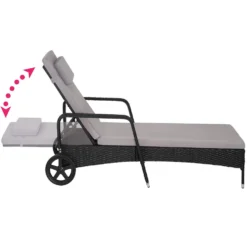Tectake - Wicker Ligbed Cassis Zonnebed Ligstoel - Zwart 6 Tectake - Wicker Ligbed Cassis Zonnebed Ligstoel - Zwart -BBQ En Tuin Verkoop 1000077842 0102