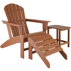 Tectake -tuinstoel Adirondack -Janis - Bruin -BBQ En Tuin Verkoop 1000078043 0102