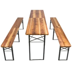 Tectake - Biertafel Met Banken, Campingtafel, Opklapbaar -BBQ En Tuin Verkoop 1000078062 0103