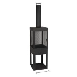 Mica Decorations Tuinhaard - L47 X B44 X H194 Cm - Metaal - Zwart