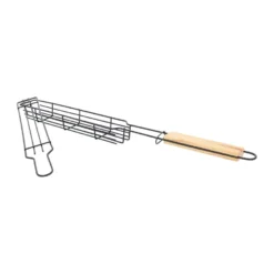 Krumble Grillmand Langwerpig BBQ RVS En Hout - Zwart - Set Van 2 -BBQ En Tuin Verkoop 1000081344 0103