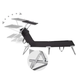 Tectake - Zonnestoel Chloe - Set Van 2 Ligbedden - Zwart -BBQ En Tuin Verkoop 1000082530 0103