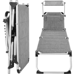 Tectake - Ligbed Lorella - Aluminium- Grijs Gemeleerd 6 Tectake - Ligbed Lorella - Aluminium- Grijs Gemeleerd -BBQ En Tuin Verkoop 1000082531 0102