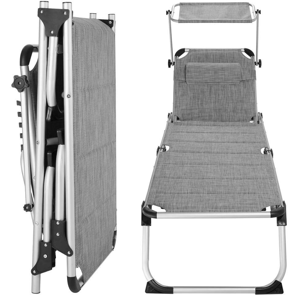 Tectake - Ligbed Lorella - Aluminium- Grijs Gemeleerd 3 Tectake - Ligbed Lorella - Aluminium- Grijs Gemeleerd - Image 3