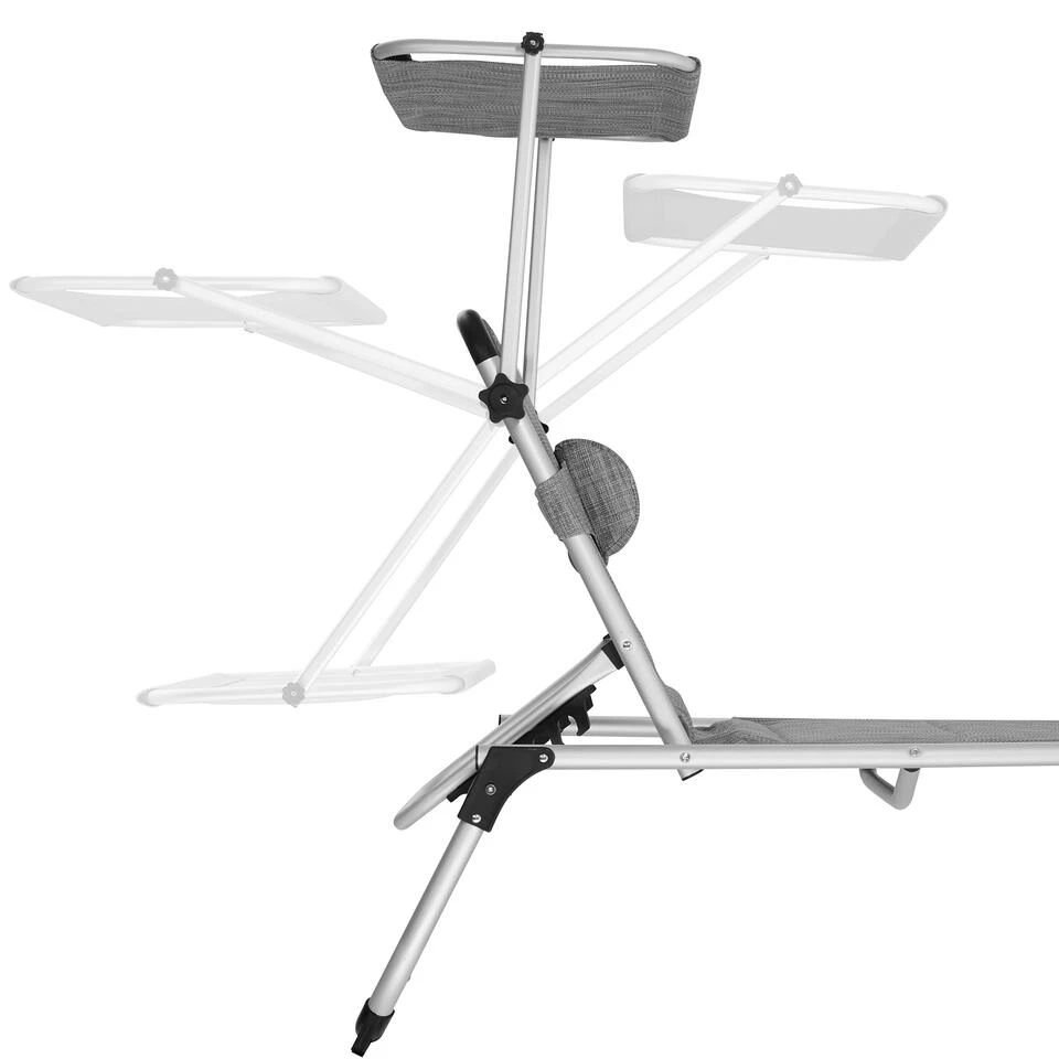 Tectake - Ligbed Lorella - Aluminium- Grijs Gemeleerd 4 Tectake - Ligbed Lorella - Aluminium- Grijs Gemeleerd - Image 4