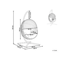 Beliani Hangstoel ACRI - Beige Pe Rotan -BBQ En Tuin Verkoop 1000082570 0102