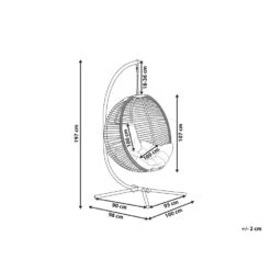 Beliani Hangstoel ARCO - Beige Polyester -BBQ En Tuin Verkoop 1000084499 0102