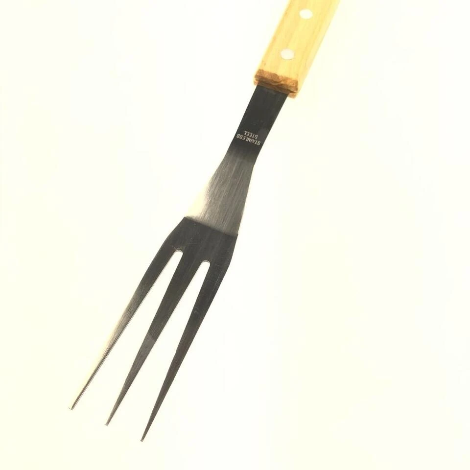 Orange85 BBQ Vork Hout RVS Extra Lang 2 Orange85 BBQ Vork Hout RVS Extra Lang - Image 2