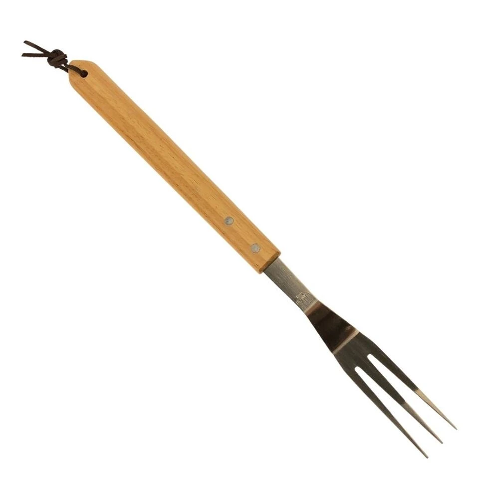 Orange85 BBQ Vork Hout RVS Extra Lang 1 Orange85 BBQ Vork Hout RVS Extra Lang